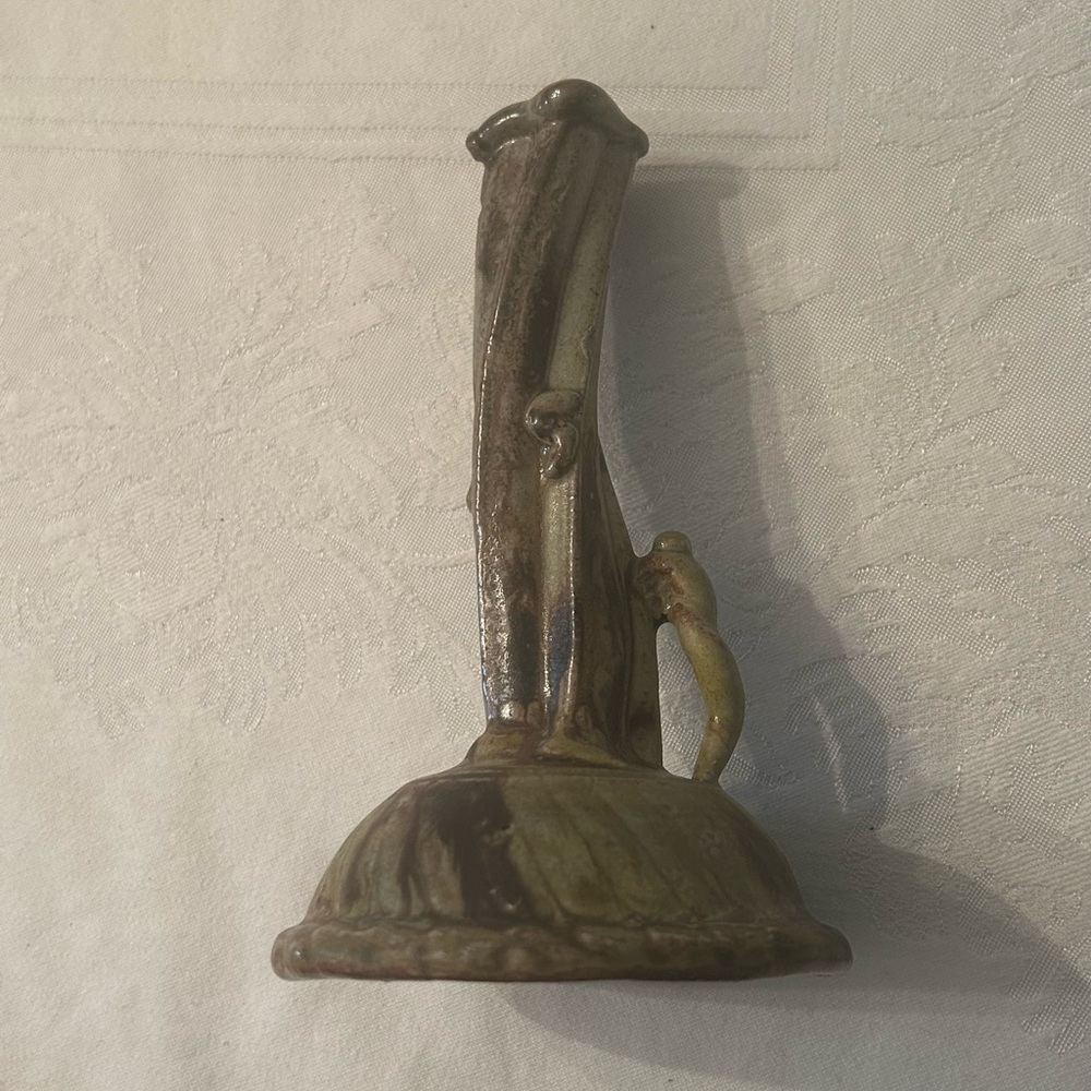 John Glick Pottery Vase with Thumb Handle in Earth Tones.